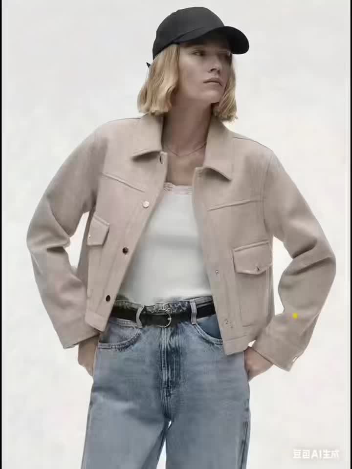 Veste femme à boutons avec poches et coupe ample