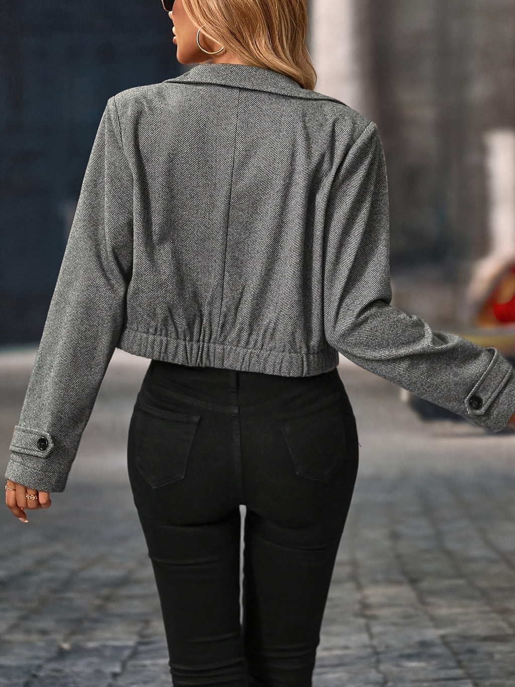 Veste en velours côtelé zippée pour femme